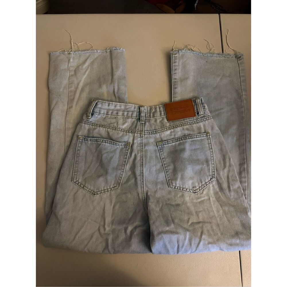 Princess Polly Raw Hem straight leg jeans 2 wide leg - Picture 7 of 8